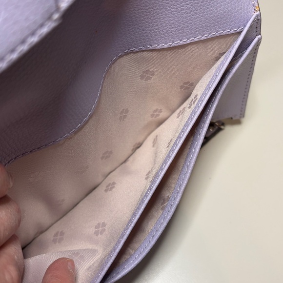 Kate Spade Sylvia Lilac Perforated Flower Large Continental Wristlet NWOT $158